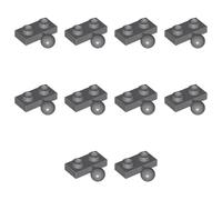 LEGO Plate, Modified 1 x 2 with Tow Ball on Side, Part 14417 (Dark Bluish Gray, 50, Bricks)