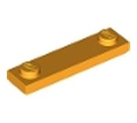 LEGO Plate, Modified 1 x 4 with 2 Studs with Groove, Part 41740 (Bright Light Orange, 10, count)
