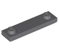 LEGO Plate, Modified 1 x 4 with 2 Studs with Groove, Part 41740 (Dark Bluish Gray, 100, Bricks)