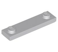 LEGO Plate, Modified 1 x 4 with 2 Studs with Groove, Part 41740 (Light Bluish Gray, 10, Bricks)