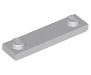 LEGO Plate, Modified 1 x 4 with 2 Studs with Groove, Part 41740 (Light Bluish Gray, 10, Bricks)
