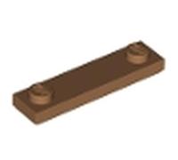 LEGO Plate, Modified 1 x 4 with 2 Studs with Groove, Part 41740 (Medium Nougat, 10, count)