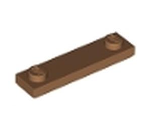 LEGO Plate, Modified 1 x 4 with 2 Studs with Groove, Part 41740 (Medium Nougat, 50, count)