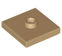 LEGO Plate, Modified 2 x 2 with Groove and 1 Stud in Center (Jumper) Part number 87580 (Dark Tan, 10, Bricks)
