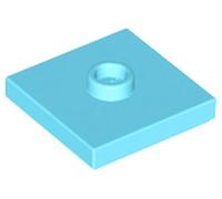 LEGO Plate, Modified 2 x 2 with Groove and 1 Stud in Center (Jumper) Part number 87580 (Medium Azure, 10, Bricks)