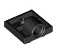 LEGO Plate, Modified 2 x 2 with Pin Hole - Full Cross Support Underneath - Choose Your Colour (Part 10247) (Black, 50, count)