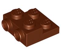 LEGO Plate, Modified 2 x 2 x 2/3 with 2 Studs on Side Part number 99206 (Reddish Brown, 50, Bricks)