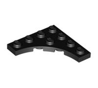 LEGO Plate, Modified 4 x 4 with 3 x 3 Curved Cutout, Part 35044, Choose Your Colour, Part 35044, Choose Your Colour (Black, 10, count)