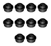 LEGO Plate, Round 1 x 1, Part 4073 (Black, 10, Bricks)