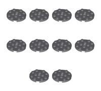 LEGO Plate, Round 4 x 4 with Hole, Part 60474 (Dark Bluish Gray, 10, Bricks)