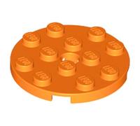 LEGO Plate, Round 4 x 4 with Hole, Part 60474 (Orange, 2, count)
