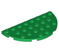 LEGO Plate, Round Half 4 x 8 Part 22888, Building Brick Component (Green, 10, Bricks)