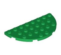 LEGO Plate, Round Half 4 x 8 Part 22888, Building Brick Component, Part 22888, Choose Your Colour (Green, 2, Bricks)