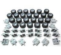 LEGO - roues de 72 pièces, de pneus et jeu de l'essieu gris. La livraison sera effectuée comme indiqué. En blister !