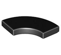 LEGO Round Corner Tile, 2 x 2 Macaroni, Part 27925 (Black, 10, Bricks)