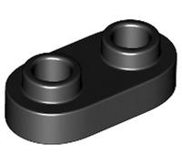 LEGO Round Plate 1 x 2 with Open Studs, Part 35480 (Black, 50, Bricks)