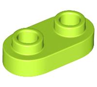 LEGO Round Plate 1 x 2 with Open Studs, Part 35480 (Lime, 10, Bricks)