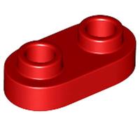LEGO Round Plate 1 x 2 with Open Studs, Part 35480 (Red, 10, Bricks)