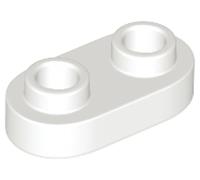 LEGO Round Plate 1 x 2 with Open Studs, Part 35480 (White, 10, Bricks)