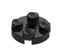 LEGO Round Plate 2 x 2 with Axle Hole, Part 4032 (Black, 10, Bricks)