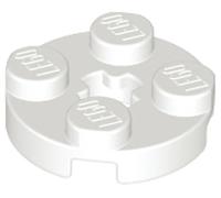LEGO Round Plate 2 x 2 with Axle Hole, Part 4032 (White, 10, Bricks)