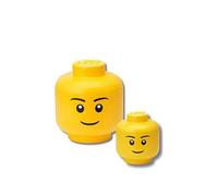 Lego Set Of 2 Storage Heads Small And Large Yellow