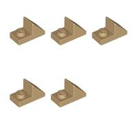 LEGO Slope 45 2 x 1 with 2/3 Cutout, Part 92946 (Dark Tan, 5, Bricks)