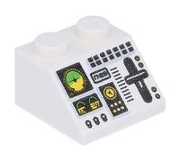 LEGO® Slope 45 2 x 2 with Aircraft Multiple Flight Controls Pattern White