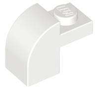 LEGO Slope Brick, Curved 2 x 1 x 1 1/3, Single Recessed Stud, Part 6091 (White, 10, Bricks)