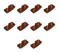 LEGO Slope, Curved 2 x 1 x 2/3 Inverted, Part 24201 (Reddish Brown, 10, Bricks)