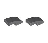 LEGO Slope, Curved 2 x 1 x 2/3, Part 11477 (Dark Bluish Gray, 2, Bricks)