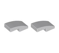 LEGO Slope, Curved 2 x 1 x 2/3, Part 11477 (Light Bluish Gray, 10, Bricks)