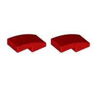 LEGO Slope, Curved 2 x 1 x 2/3, Part 11477 (Red, 2, Bricks)