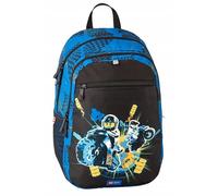 Lego Small Extended City Race School Bag 2 Compartment Kids Black Backpack