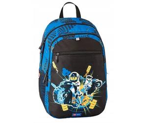 Lego Small Extended City Race School Bag 2 Compartment Kids Black Backpack