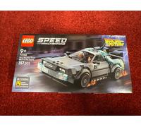 LEGO Speed Champions Time Machine from Back to the Future Toy - Car Model Kit w/Doc Brown & Marty McFly Minifigures - Gift for 9+ Year Old Boys, Girls & Movie Fans - 77256