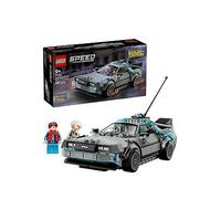 LEGO Speed Champions Time Machine from Back to the Future Toy - Car Model Kit w/Doc Brown & Marty McFly Minifigures - Gift for 9+ Year Old Boys, Girls & Movie Fans - 77256