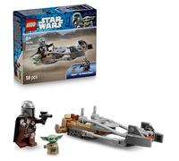 LEGO Star Wars 75436 The Mandalorian & Grogu's Speeder Bike Toy - incl. a Grogu Figure & Din Djarin Minifigure w/a Blaster - Small Birthday Gift for 6+ Year Old Boys & Fans