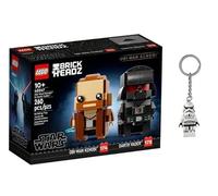 Lego Star Wars Brickheadz OBI Wan Kenobi & Darth Vader Building Kit w/ Storm Trooper Keychain Gift Set (Lego 40547 + Keychain)