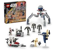 LEGO Star Wars Clone Trooper & Battle Droid Battle Pack Set for Kids, Buildable Toy Speeder Bike Vehicle, Tri-Droid and Defensive Post, Collectible, Gift for Boys and Girls Aged 7 and Up, 75372
