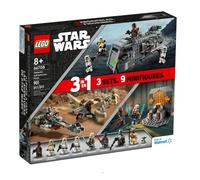 LEGO Star Wars Galactic Adventures 66708, 3-in-1 Building Toy Gift Set: The Mandalorian Trouble on Tatoonie and Imperial Armored Marauder and Clone Wars Duel on Mandalore