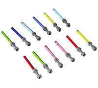 Lego Star Wars Lightsaber Lot of 12 Gray Hilt Purple, Pink, Red, Green, Yellow, & Blue Lightsabers (Darth Vader, Yoda, Luke Skywalker)