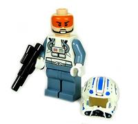 Lego Star Wars mini figure Captain Jag Pilot ARC-170, blue, grey, with a weapon