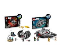 LEGO Star Wars SMART Play Bundle: Darth Vader’s TIE Fighter All-In-One Set 75421 & Millennium Falcon Compatible Set 75426 - Interactive Toys - Gifts for 9+ Year Old Boys & Girls
