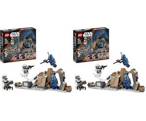 LEGO Star Wars: The Mandalorian Ambush on Mandalore Battle Pack, Building Toy for 6 Plus Year Old Boys & Girls, with 4 Character Minifigures, Small Creative Gift for Kids 75373 (Pack of 2)