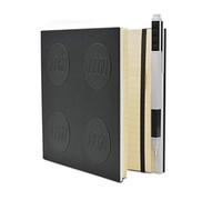 LEGO Stationery Office Supplies Locking Notebook with Gel Pen - Black -158mm x 22mm x 158mm - 352 Pages