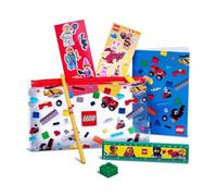 LEGO STATIONERY SET with branded items ready for some schoolwork, including a pencil case, notebook, stickers, pencil, ruler and eraser.