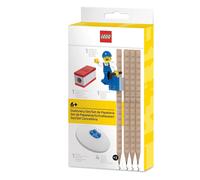 Lego Pencils Stationery Set with Mini Figure - 4 Pencils, 1 Pencil Attachment, 1 Pencil Sharpener, 1 Eraser Children, School Writing Set, Lego School Supplies Gift - from 6 Years