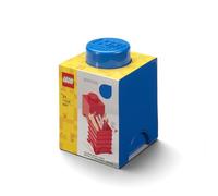 LEGO Storage Brick 1 Knob Round Blue, Stackable Storage Box, 950 ml, Ø123x183 mm, Storage Box with Lid, Desk Storage Box for Kids & Adults, Home Decor