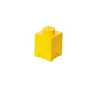 LEGO Storage Brick 1 Knob Yellow, Stackable Storage Box, 1.2l - LEGO Product, Storage Box with Lid, Desk Storage, Room Storage, Toy Box, Home Decor